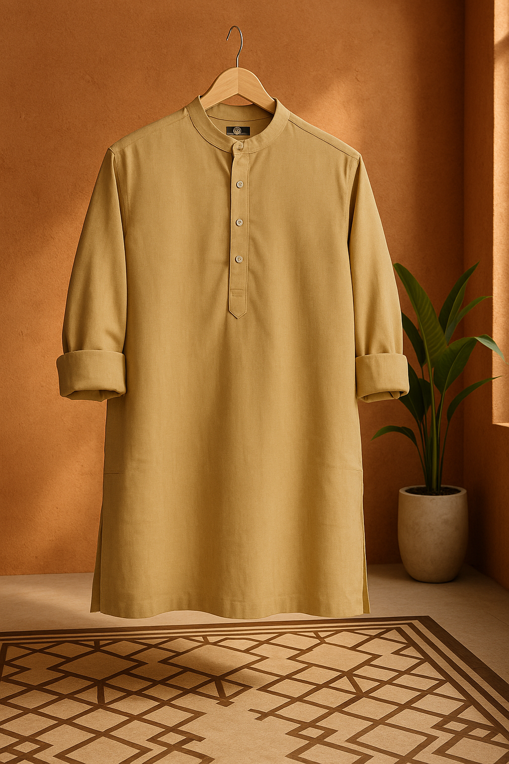 Haldi (हल्दी) – Earthy Mustard- Premium Linen Blend Short Kurta