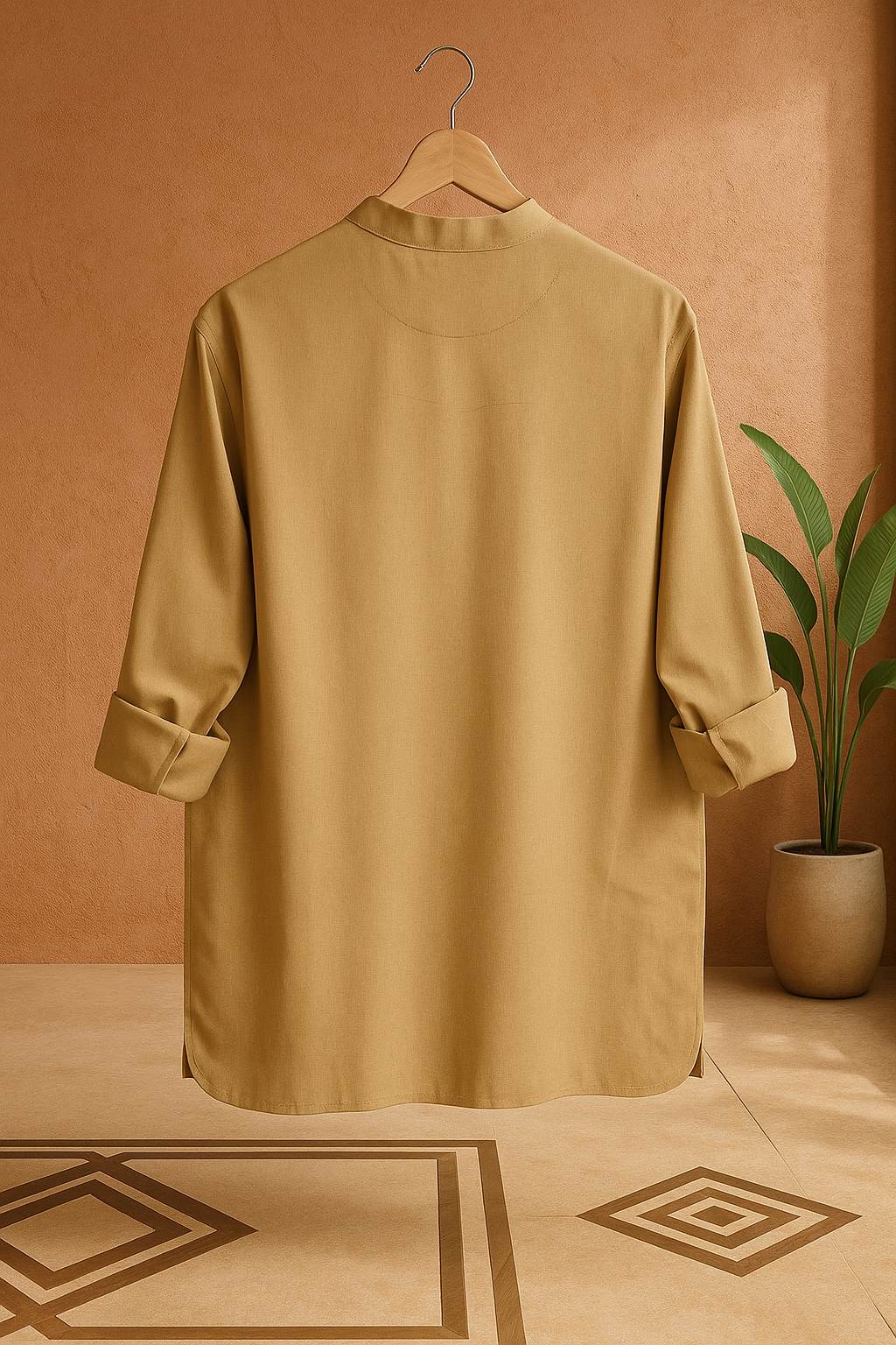 Haldi (हल्दी) – Earthy Mustard- Premium Linen Blend Short Kurta