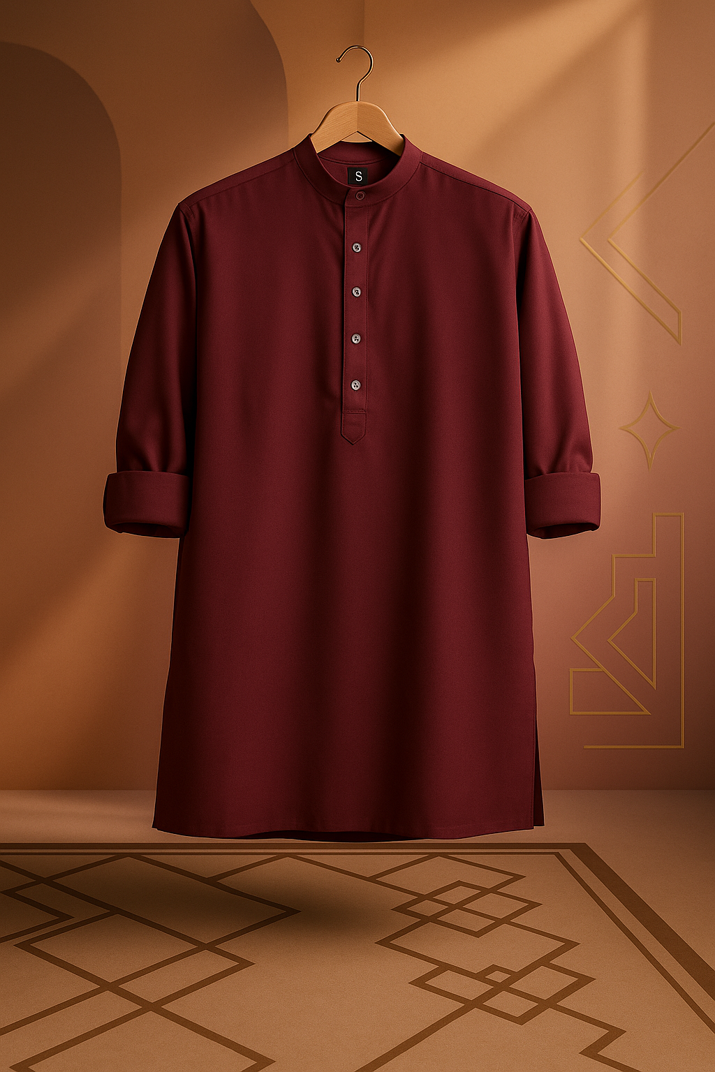 Gulmohar (गुलमोहर) – Dark Maroon - Premium Linen Blend Short Kurta